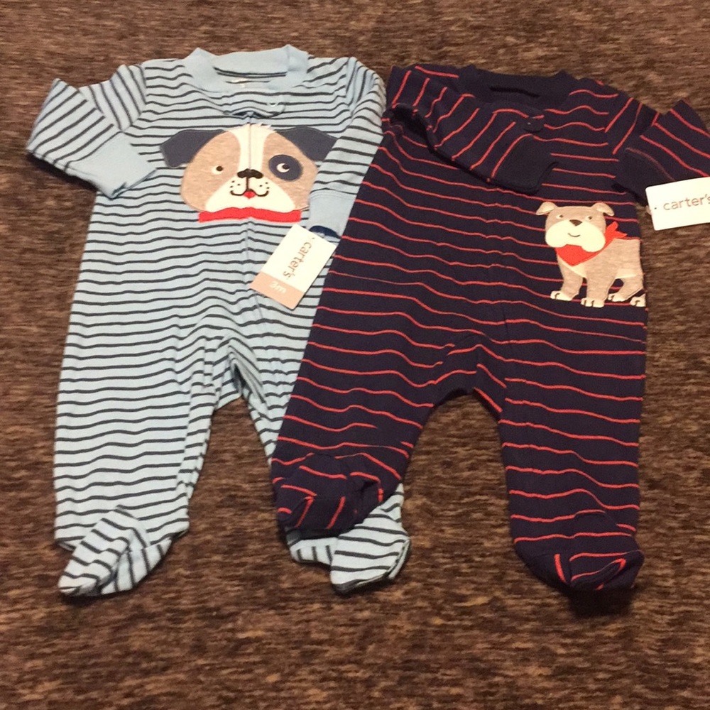 Set of 2 Carter’s Sleepers / PJ’s Boys 3 Mos NWT - Picture 1 of 6